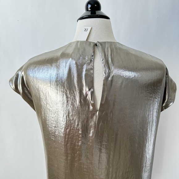 NWT Banana Republic Maxime Metallic Top SMALL Champagne Gold Relaxed‎ Lined - Picture 6 of 11